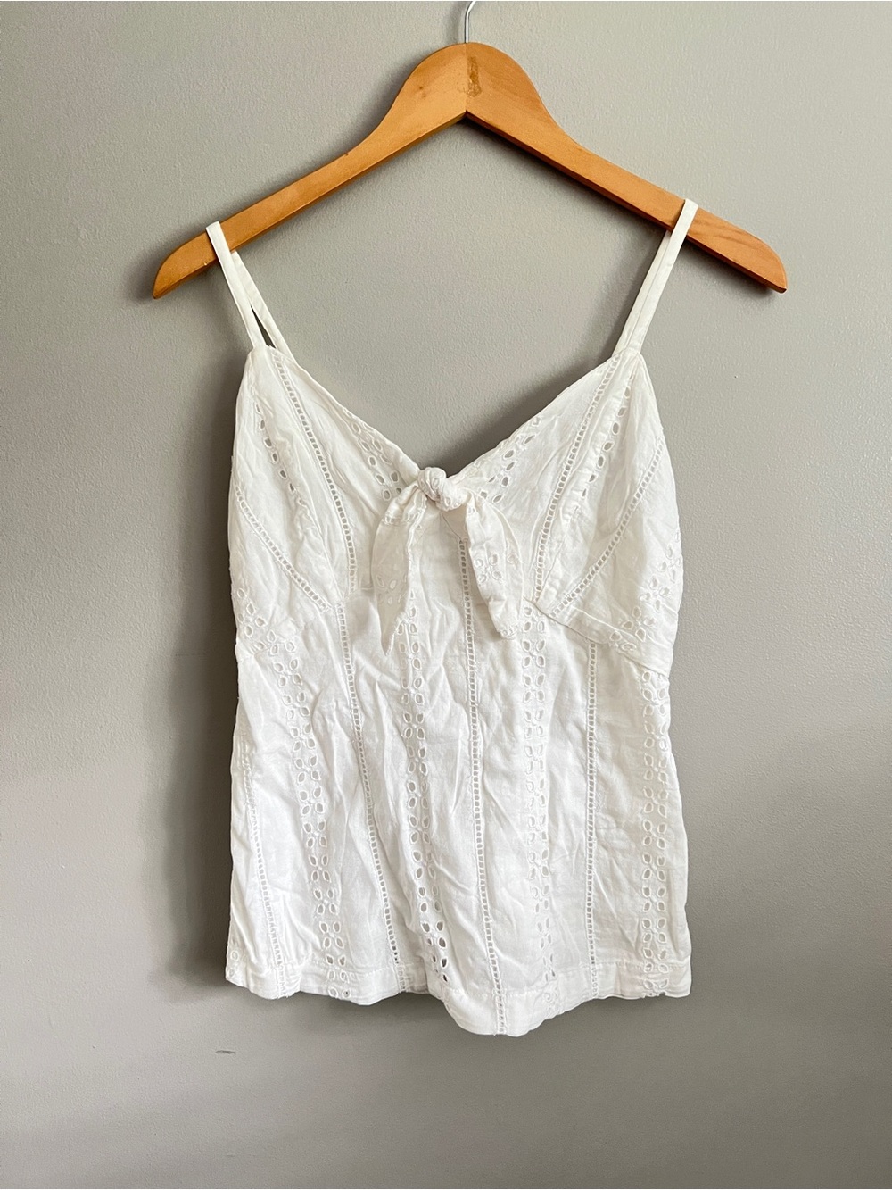 Old Navy White Eyelet Tie-Front Camisole